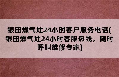 银田燃气灶24小时客户服务电话(银田燃气灶24小时客服热线，随时呼叫维修专家)