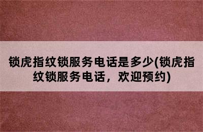 锁虎指纹锁服务电话是多少(锁虎指纹锁服务电话，欢迎预约)