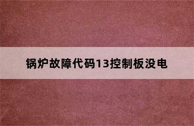 锅炉故障代码13控制板没电