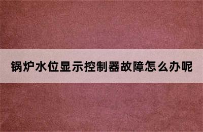 锅炉水位显示控制器故障怎么办呢