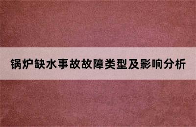 锅炉缺水事故故障类型及影响分析