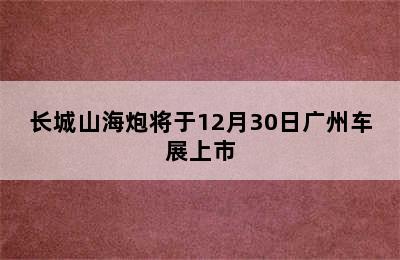 长城山海炮将于12月30日广州车展上市