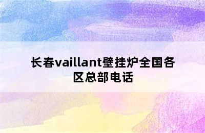 长春vaillant壁挂炉全国各区总部电话