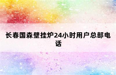 长春国森壁挂炉24小时用户总部电话