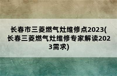 长春市三菱燃气灶维修点2023(长春三菱燃气灶维修专家解读2023需求)