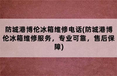 防城港博伦冰箱维修电话(防城港博伦冰箱维修服务，专业可靠，售后保障)