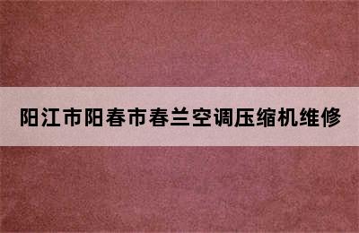 阳江市阳春市春兰空调压缩机维修