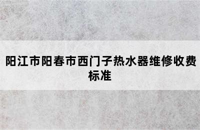 阳江市阳春市西门子热水器维修收费标准