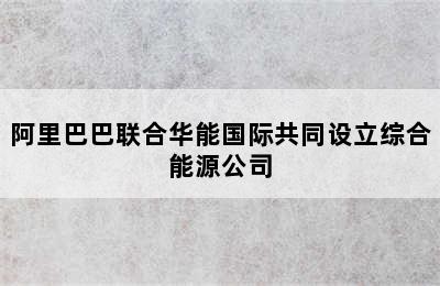 阿里巴巴联合华能国际共同设立综合能源公司