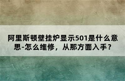 阿里斯顿壁挂炉显示501是什么意思-怎么维修，从那方面入手？