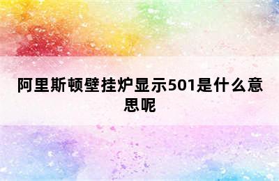 阿里斯顿壁挂炉显示501是什么意思呢