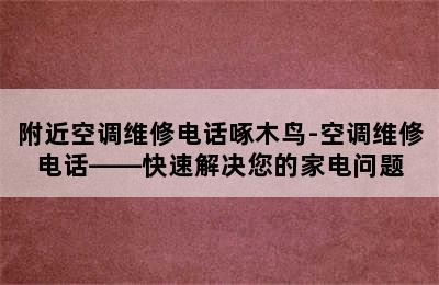 附近空调维修电话啄木鸟-空调维修电话——快速解决您的家电问题