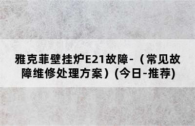 雅克菲壁挂炉E21故障-（常见故障维修处理方案）(今日-推荐)