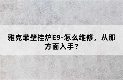 雅克菲壁挂炉E9-怎么维修，从那方面入手？