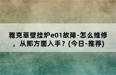 雅克菲壁挂炉e01故障-怎么维修，从那方面入手？(今日-推荐)