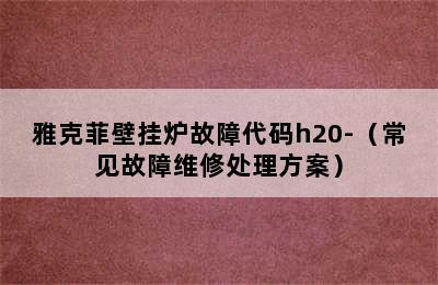 雅克菲壁挂炉故障代码h20-（常见故障维修处理方案）