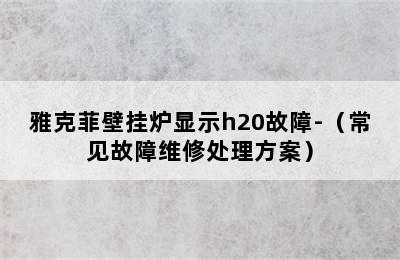 雅克菲壁挂炉显示h20故障-（常见故障维修处理方案）