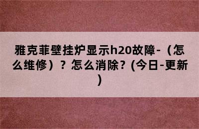 雅克菲壁挂炉显示h20故障-（怎么维修）？怎么消除？(今日-更新)