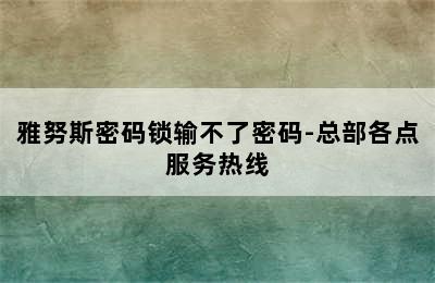 雅努斯密码锁输不了密码-总部各点服务热线