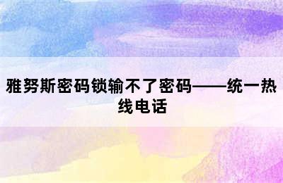 雅努斯密码锁输不了密码——统一热线电话