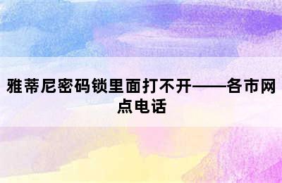 雅蒂尼密码锁里面打不开——各市网点电话