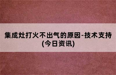 集成灶打火不出气的原因-技术支持(今日资讯)