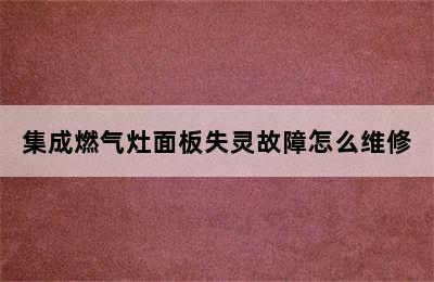 集成燃气灶面板失灵故障怎么维修