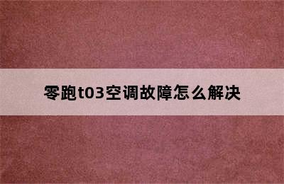 零跑t03空调故障怎么解决