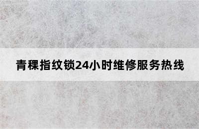 青稞指纹锁24小时维修服务热线