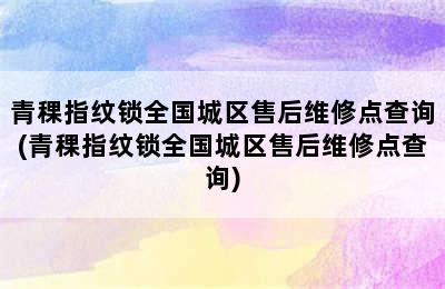 青稞指纹锁全国城区售后维修点查询(青稞指纹锁全国城区售后维修点查询)