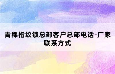 青稞指纹锁总部客户总部电话-厂家联系方式