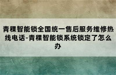 青稞智能锁全国统一售后服务维修热线电话-青稞智能锁系统锁定了怎么办