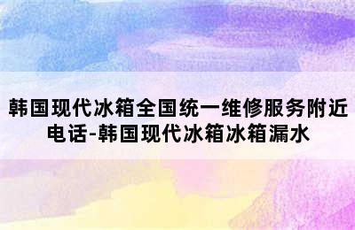 韩国现代冰箱全国统一维修服务附近电话-韩国现代冰箱冰箱漏水