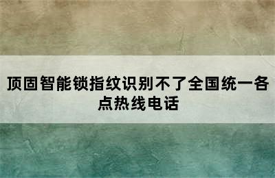 顶固智能锁指纹识别不了全国统一各点热线电话