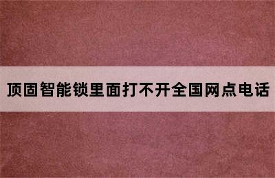 顶固智能锁里面打不开全国网点电话