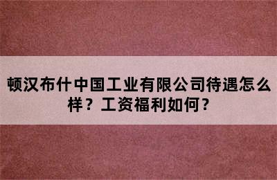 顿汉布什中国工业有限公司待遇怎么样？工资福利如何？