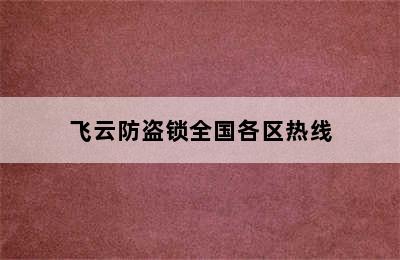 飞云防盗锁全国各区热线