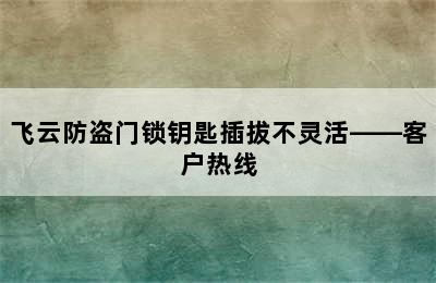 飞云防盗门锁钥匙插拔不灵活——客户热线