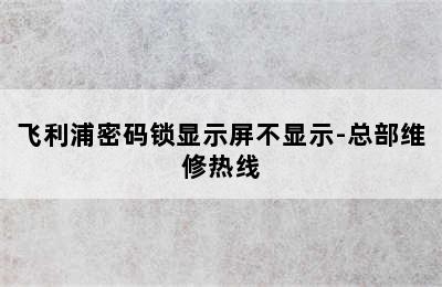 飞利浦密码锁显示屏不显示-总部维修热线