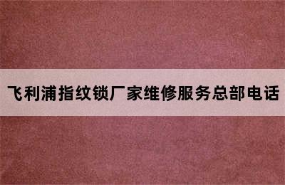 飞利浦指纹锁厂家维修服务总部电话