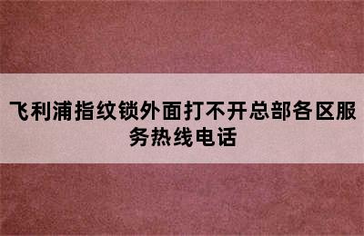 飞利浦指纹锁外面打不开总部各区服务热线电话