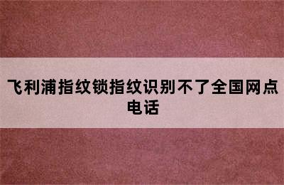 飞利浦指纹锁指纹识别不了全国网点电话