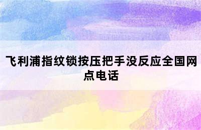 飞利浦指纹锁按压把手没反应全国网点电话