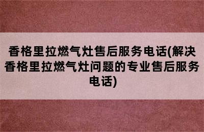 香格里拉燃气灶售后服务电话(解决香格里拉燃气灶问题的专业售后服务电话)