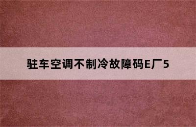 驻车空调不制冷故障码E厂5