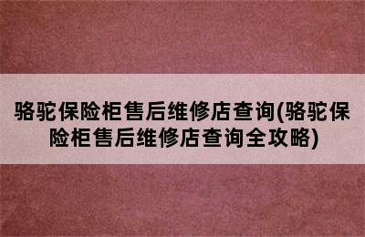 骆驼保险柜售后维修店查询(骆驼保险柜售后维修店查询全攻略)