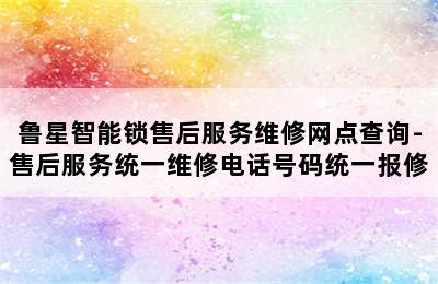 鲁星智能锁售后服务维修网点查询-售后服务统一维修电话号码统一报修