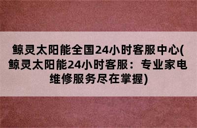 鲸灵太阳能全国24小时客服中心(鲸灵太阳能24小时客服：专业家电维修服务尽在掌握)