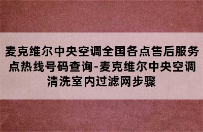 麦克维尔中央空调全国各点售后服务点热线号码查询-麦克维尔中央空调清洗室内过滤网步骤