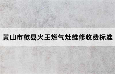 黄山市歙县火王燃气灶维修收费标准